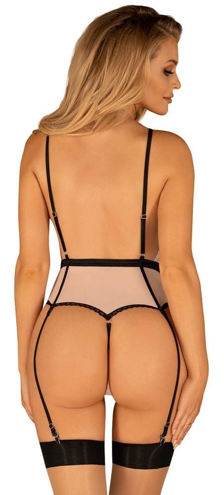 Obsessive Stringbody Lilines - Eleganter Einteiler mit Sex-Appeal Rosa/Schwarz L/XL Obsessive Stringbody Lilines - Eleganter Einteiler mit Sex-Appeal Rosa/Schwarz L/XL